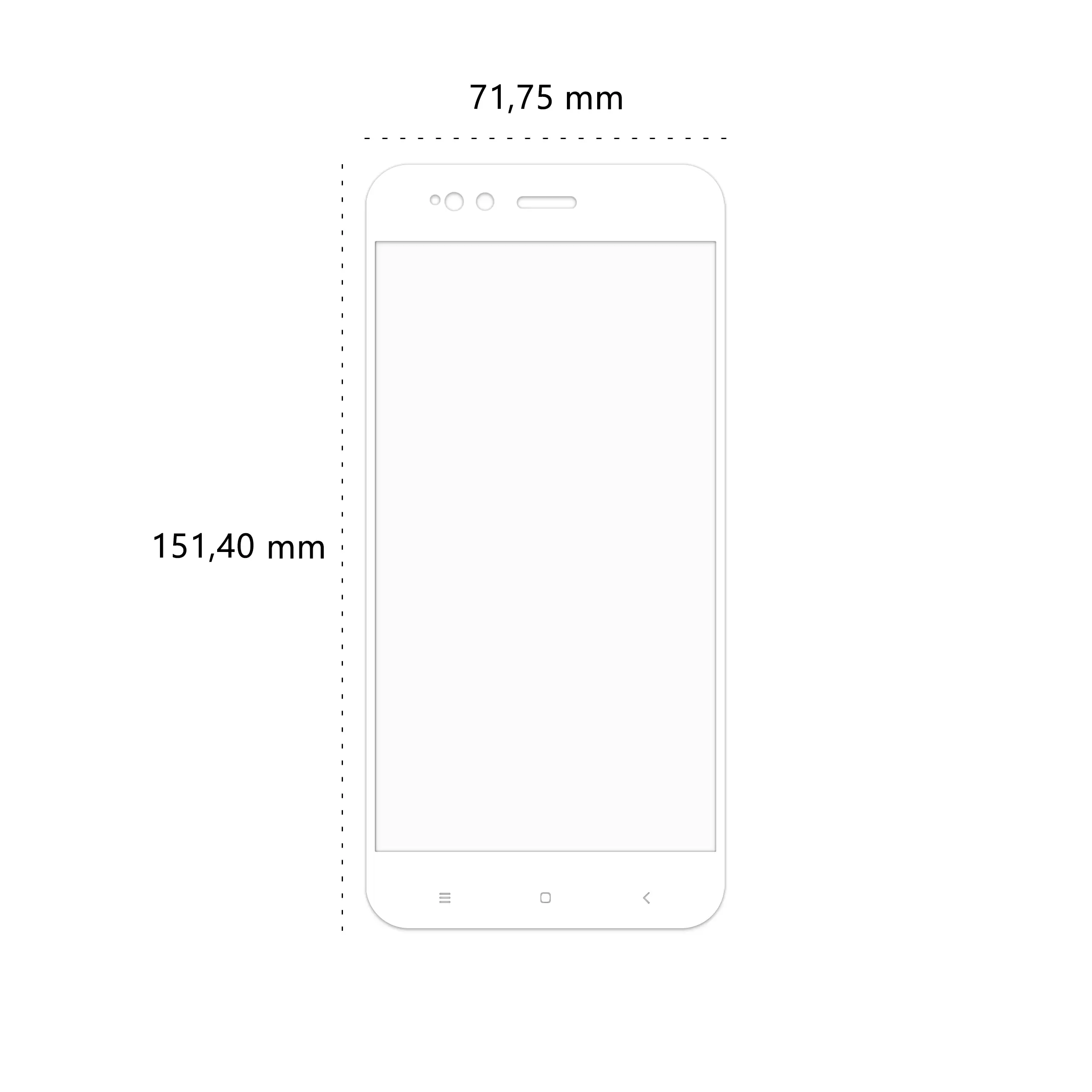 Wymiary szkła hartowanego 3D Polski Banan BananGuard w kolorze białym do telefonu Xiaomi Mi 5X / Mi A1